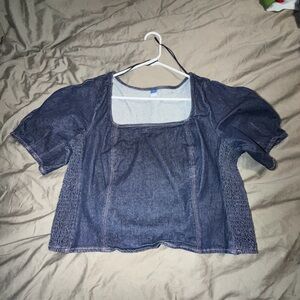 Old Navy Dark Blue Denim Blouse